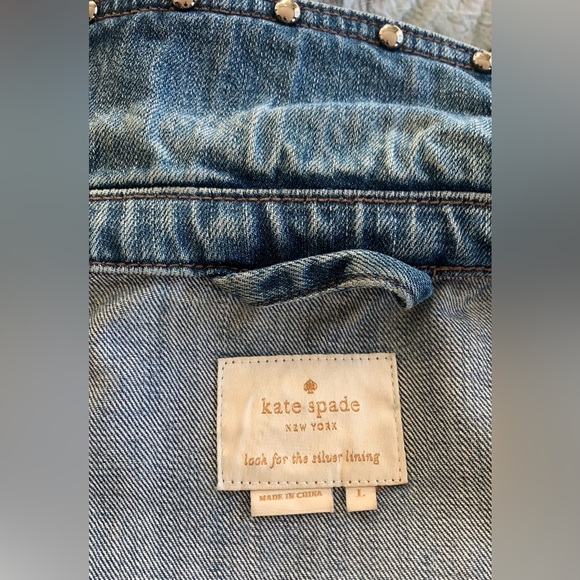 Excellent Condition, Kate Spade Oversized Denim Studded Jean Jacket, Size Large - Picture 14 of 16